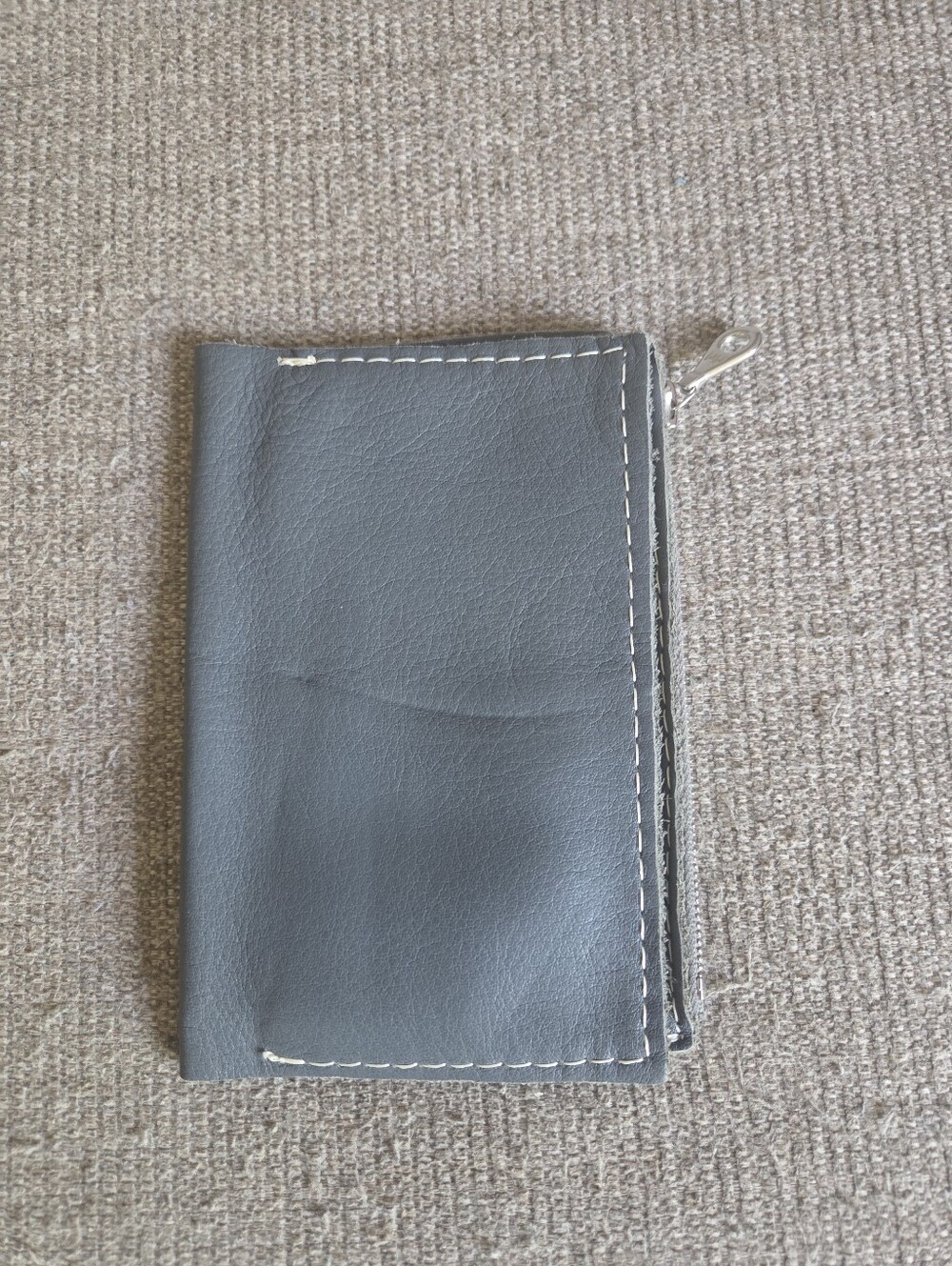 Foxy Fix HTF Grey Leather Pocket Wide Wallet Insert Dashboard 7.5x5.5